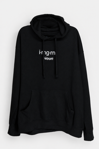 IMGRNT Passport Hoodie in Black, front