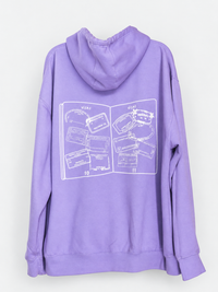 IMGRNT Passport Hoodie in Lavender, back